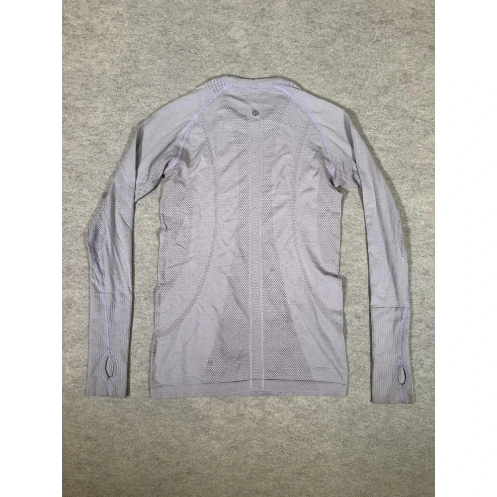 Lululemon Swiftly Tech Shirt Womens 6 Gray Long Sleeve Thumbholes Run Yoga